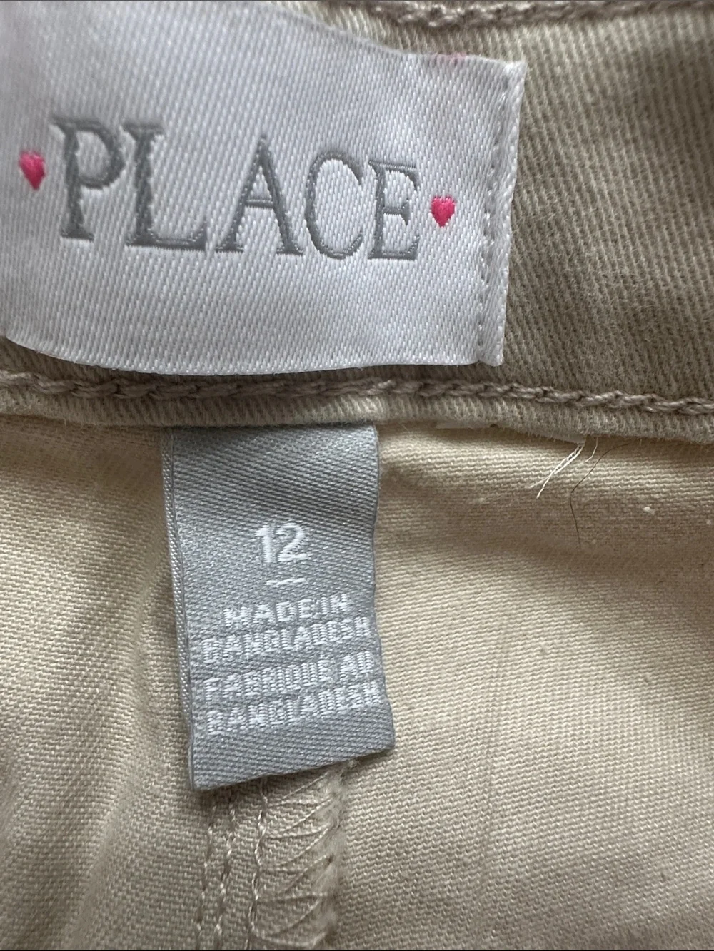 The Children’s Place Girls Khaki Uniform Pants Ajustable Waist Size 12 NWOT
